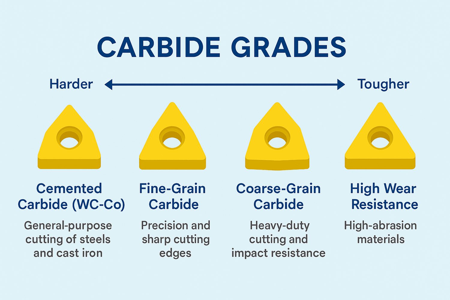 carbide tips grades and properties